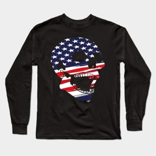 american flag skull Long Sleeve T-Shirt